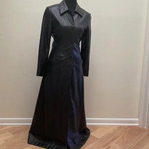 Vintage North Beach Leather Single Breasted Trench Coat